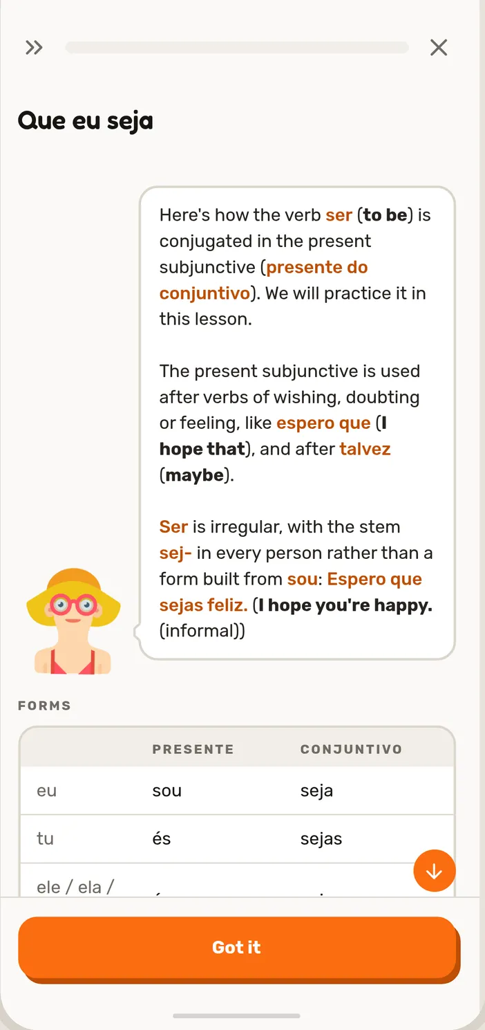 Learn the grammar in a Speeku European Portuguese lesson